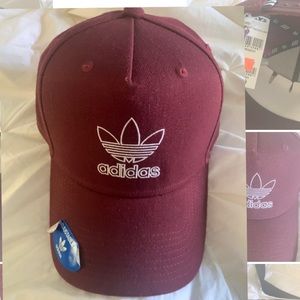 Adidas cap hat maroon adjustable New